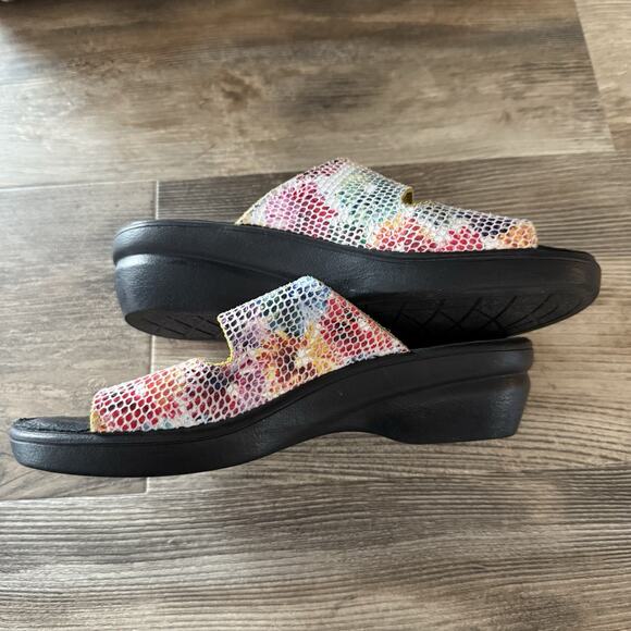 Flexus Women’s Multicolor Leather Comfort Slide Sandals Size 37 EU / 6.5 US - Picture 5 of 8